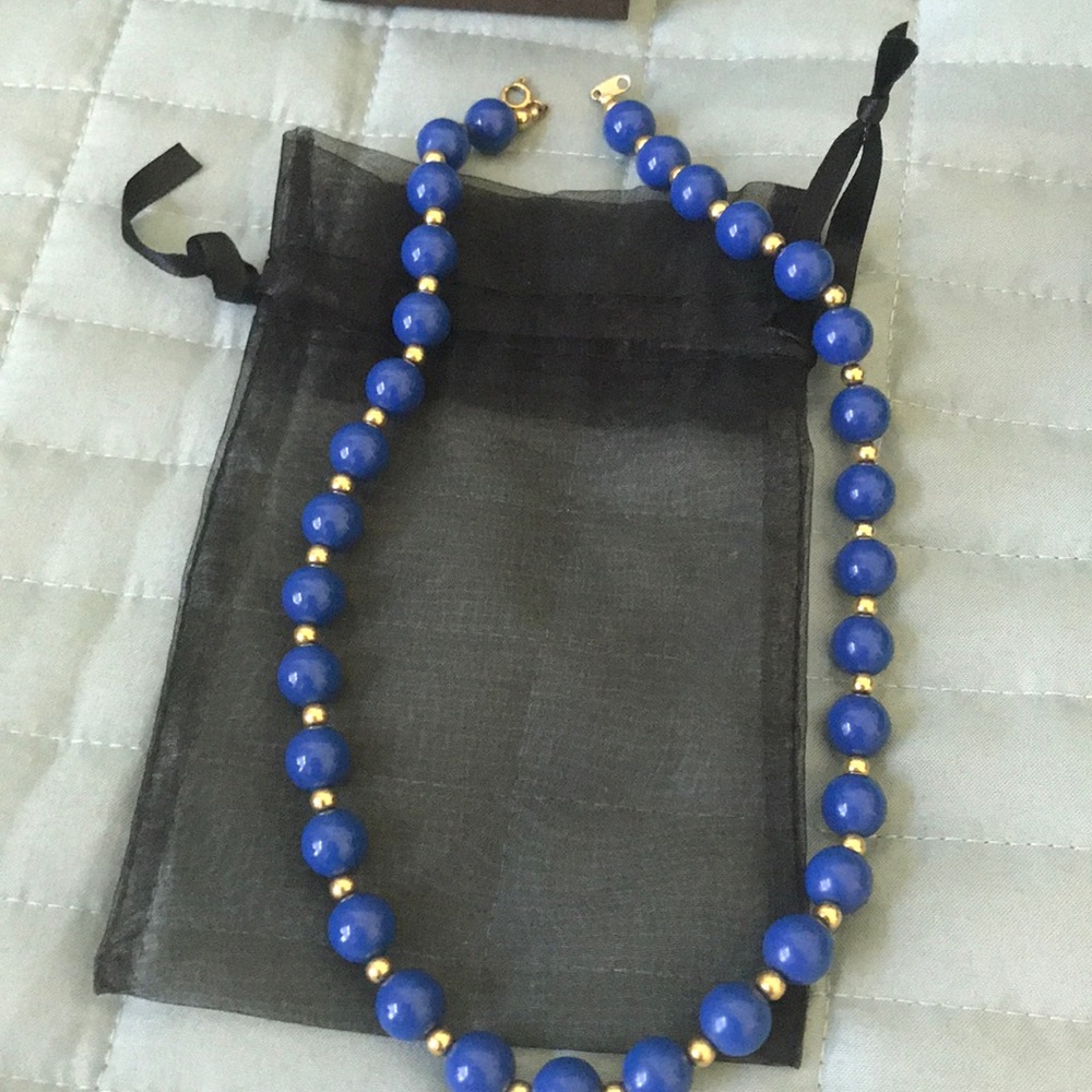 Blue beaded necklace